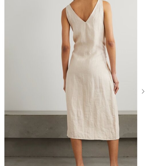 Deiji Studios The Slip Linen Midi Dress in Beige, XS, NWT - Picture 2 of 8